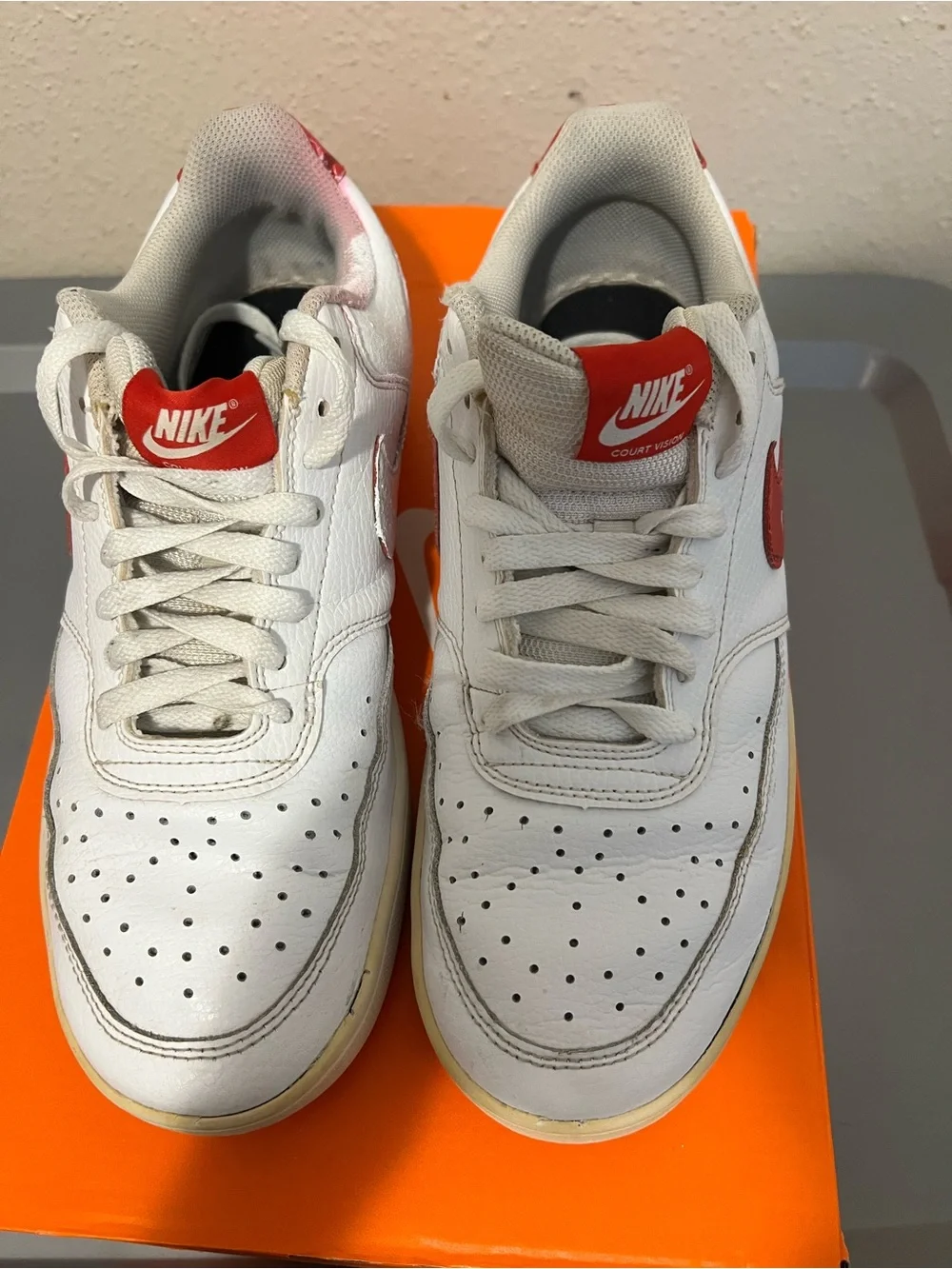 Nike court low vision White & Red Men's Low-Top